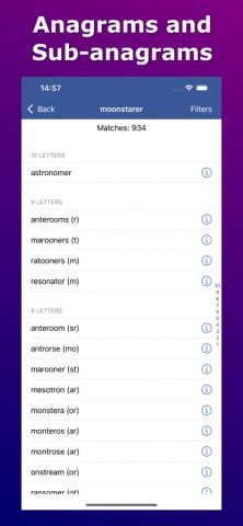 Anagram Solver — Crosswords для iOS — скриншот 2
