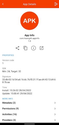 App Info для Android — скриншот 4