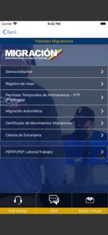 App Migración Colombia для iOS — скриншот 1