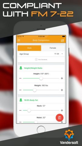 Army PRT — U.S. Army APFT Calculator для iOS — скриншот 3