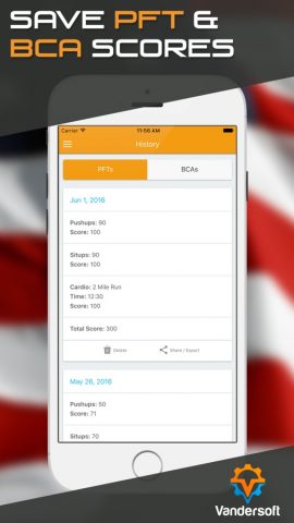 Army PRT — U.S. Army APFT Calculator для iOS — скриншот 4