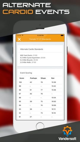 Army PRT — U.S. Army APFT Calculator для iOS — скриншот 5
