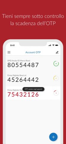 Aruba OTP для iOS — скриншот 2