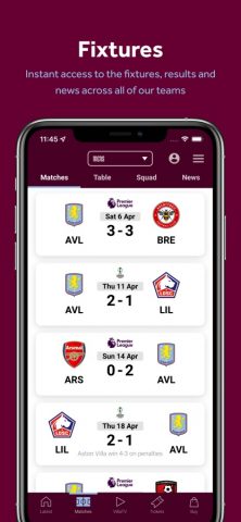 Aston Villa FC для iOS — скриншот 5