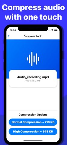 Audio Compressor — MP3 Shrink для iOS — скриншот 2