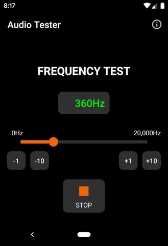 Audio Tester для Android — скриншот 3