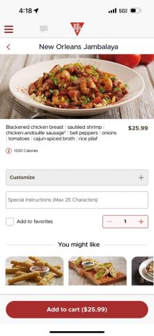 BJ’s Restaurants для iOS — скриншот 4