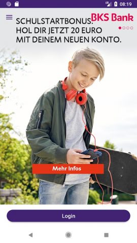 BKS Bank App для Android — скриншот 1