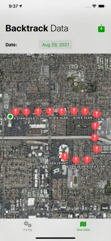 Backtrack Location Logging для iOS — скриншот 2
