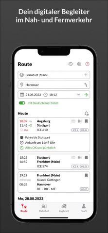Bahn: Fahrplan & Live Tracking для iOS — скриншот 1