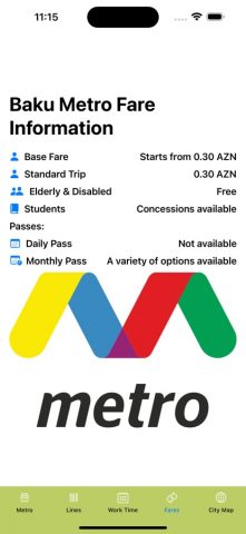 Baku Subway Map для iOS — скриншот 3