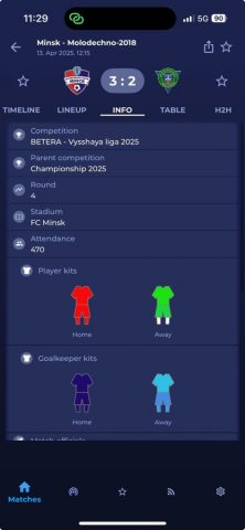 Belarus Football для iOS — скриншот 4