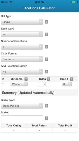 Bet Calculator UK для iOS — скриншот 1