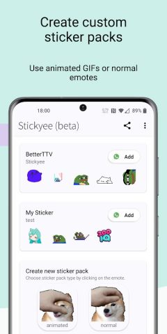 BetterTTV Emotes for WhatsApp для Android — скриншот 3