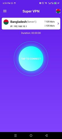 Безлимитный супер быстрый VPN для Android — скриншот 1