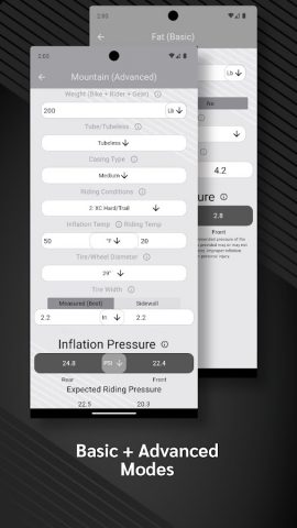 Bike Tire Pressure Calculator для Android — скриншот 3