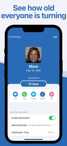 Birthday Reminder & Countdown для iOS — скриншот 3