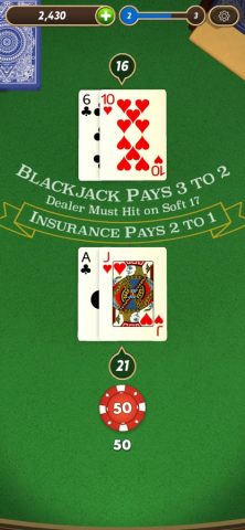 Blackjack для iOS — скриншот 1