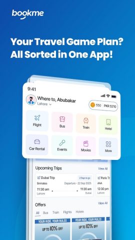 Bookme — Bus, Flights Booking для Android — скриншот 1