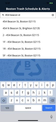 Boston Trash Schedule & Alerts для iOS — скриншот 2