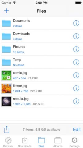 Browser & File Manager для iOS — скриншот 1