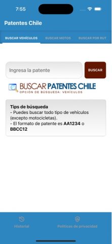 Buscar Patentes Chile для iOS — скриншот 1