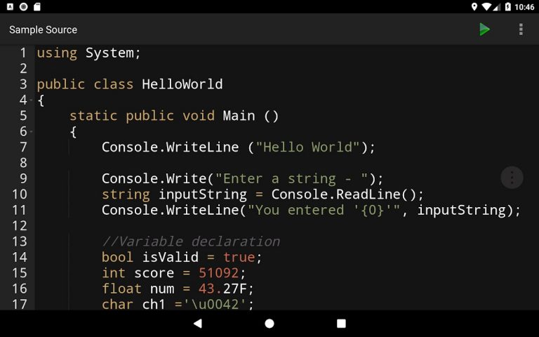 C# Programming Compiler для Android — скриншот 5