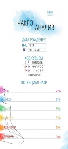 CHAKROANALIZ для Android — скриншот 2