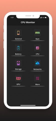 CPU Monitor — RAM,OS & Battery для iOS — скриншот 1