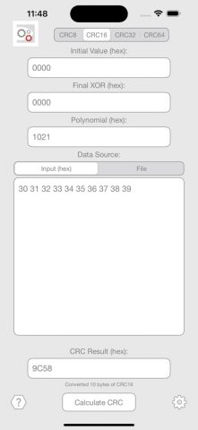 CRC Calculator для iOS — скриншот 1