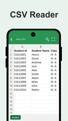 CSV Reader — CSV Viewer для Android — скриншот 1