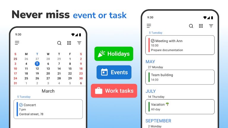Календарь 2026 Simple Calendar для Android — скриншот 2