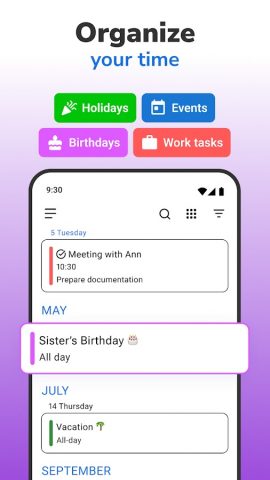 Календарь 2026 Simple Calendar для Android — скриншот 4
