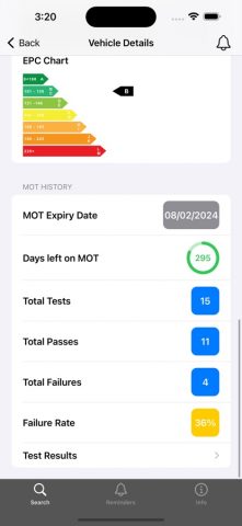 Car Check MOT History Search для iOS — скриншот 5