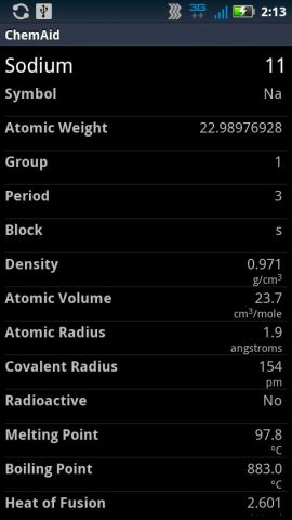 ChemAid Periodic Table для Android — скриншот 2