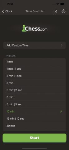 Chess Clock by Chess.com для iOS — скриншот 2