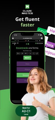Clozemaster: учите язык быстро для iOS — скриншот 1