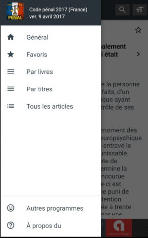Code pénal des Français 2024 для Android — скриншот 2