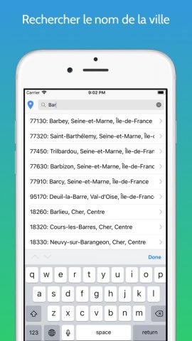 Code postal France для iOS — скриншот 1