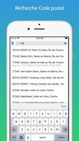 Code postal France для iOS — скриншот 3
