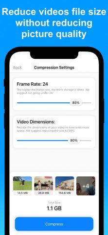 Compress Videos & Resize Video для iOS — скриншот 2