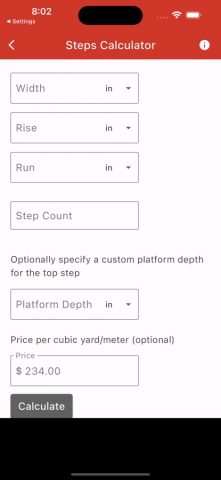 Concrete Calculator Plus для iOS — скриншот 5