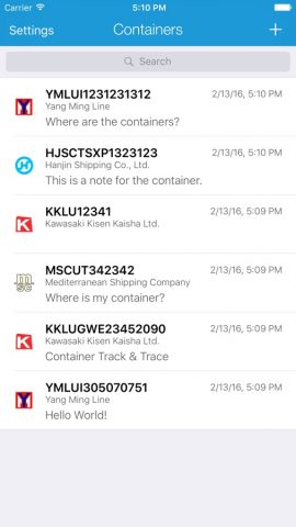 Container Track & Trace для iOS — скриншот 1