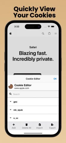 Cookie-Editor для iOS — скриншот 1