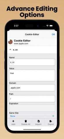 Cookie-Editor для iOS — скриншот 2