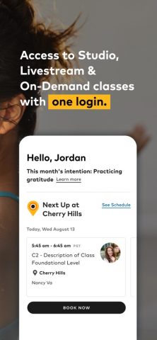 CorePower Yoga для iOS — скриншот 1