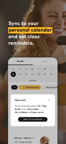 CorePower Yoga для iOS — скриншот 3