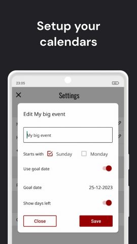 Countdown — Calendar Tracker для Android — скриншот 3
