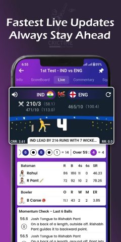 Cricket Live Score : CricTime для Android — скриншот 3