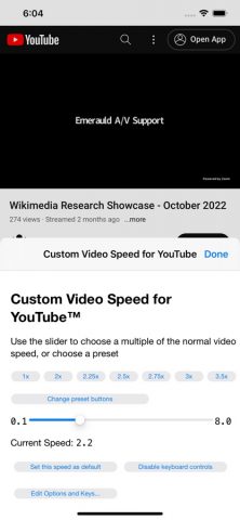 Custom Video Speed for YouTube для iOS — скриншот 2